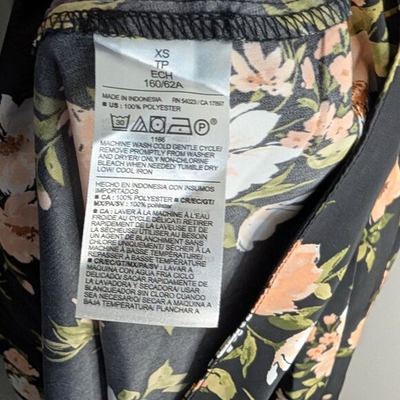 NWT The Occasion by Old Navy High-Waisted Taffeta Midi Skirt in Black Floral XS‎ - Picture 7 of 9